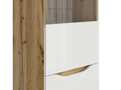 Vitrina|Petits-Meubles Vitrina de 1 porta June Branco e Madeira Natural claro