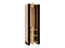 Vitrina*Furnlux Vitrina de 1 porta Nouka em madeira e preto Bege