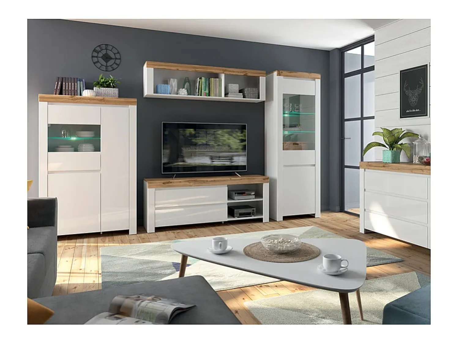 Vitrina|Petits-Meubles Vitrina de 2 portas Hella e Madeira Branco