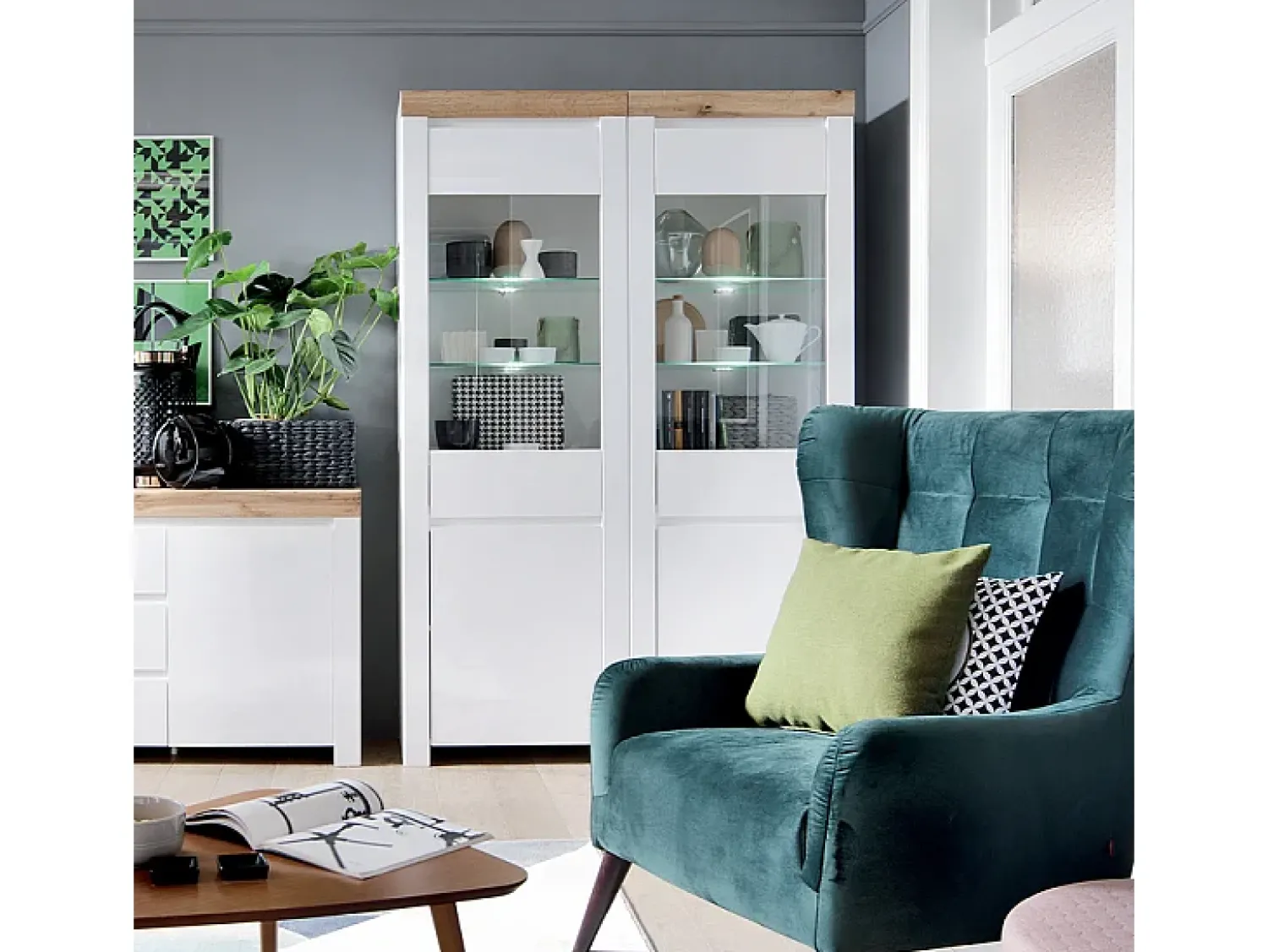 Vitrina|Petits-Meubles Vitrina de 2 portas Hella e Madeira Branco