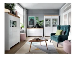 Vitrina|Petits-Meubles Vitrina de 2 portas Hella e Madeira Branco