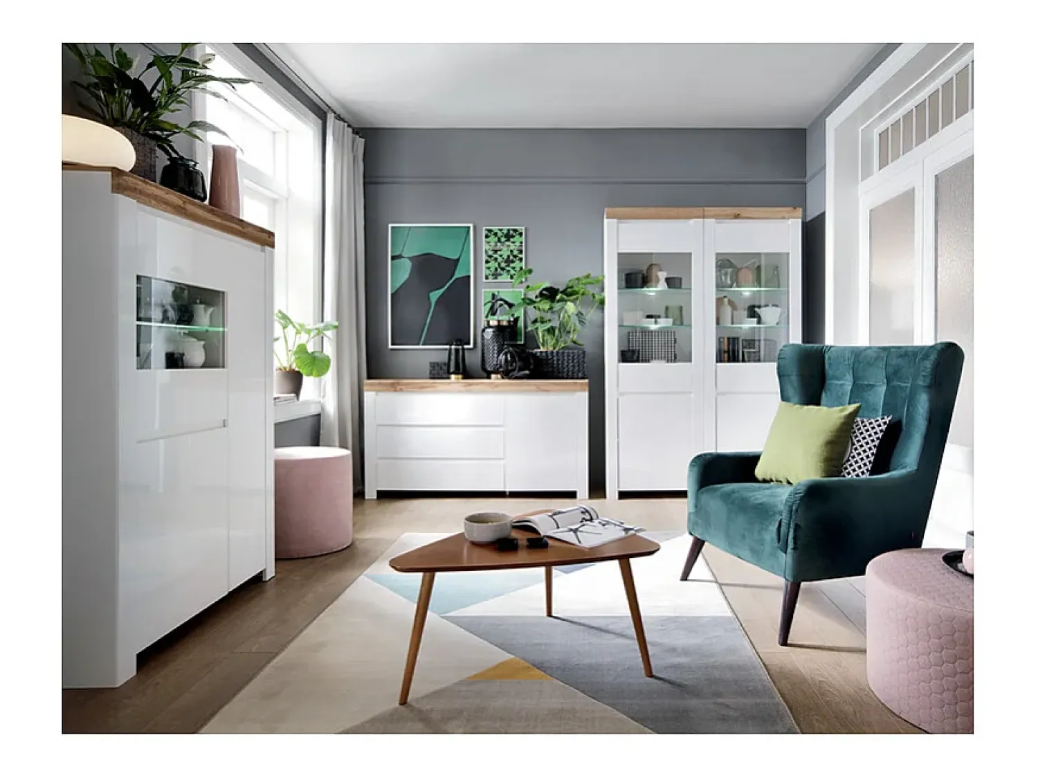 Vitrina|Petits-Meubles Vitrina de 2 portas Hella e Madeira Branco