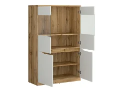 Vitrina|Petits-Meubles Vitrina de 2 portas June Branco e Madeira Natural claro