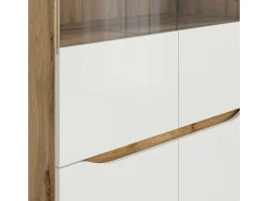 Vitrina|Petits-Meubles Vitrina de 2 portas June Branco e Madeira Natural claro