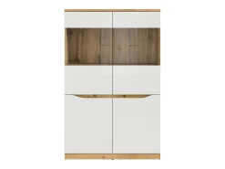 Vitrina|Petits-Meubles Vitrina de 2 portas June Branco e Madeira Natural claro
