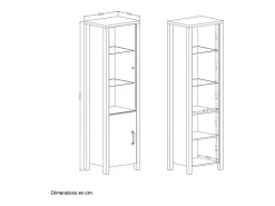 Vitrina|Petits-Meubles Vitrina de 2 portas Lyam em madeira e Preto