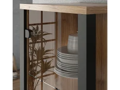 Vitrina|Petits-Meubles Vitrina de 2 portas Lyam em madeira e Preto