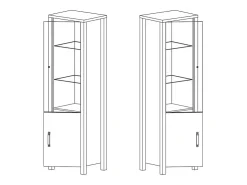 Vitrina|Petits-Meubles Vitrina de 2 portas Lyam em madeira e Preto