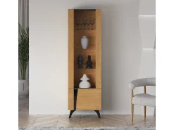 Vitrina|Petits-Meubles Vitrina de 2 portas Soah em madeira e , direita Preto