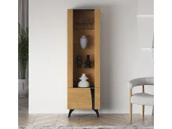 Vitrina|Petits-Meubles Vitrina de 2 portas Soah em madeira e , à esquerda Preto