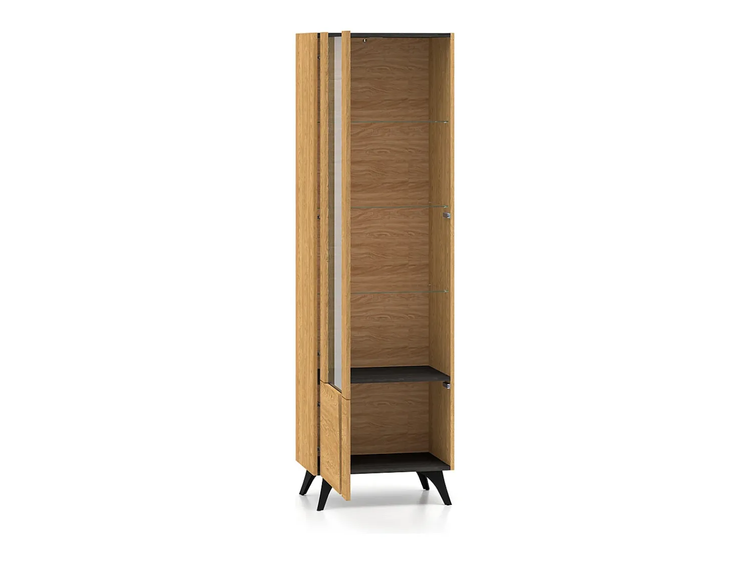 Vitrina|Petits-Meubles Vitrina de 2 portas Soah em madeira e , à esquerda Preto