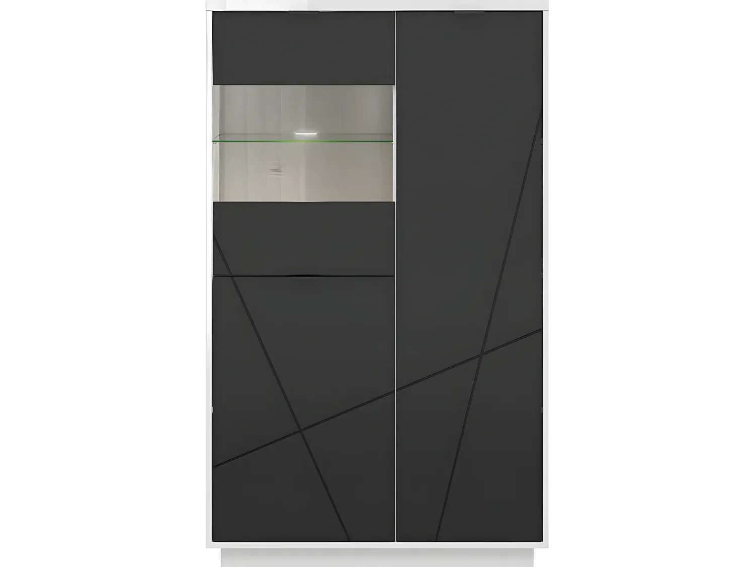 Best Petits-Meubles Vitrina de 3 portas Sven e Branco Preto