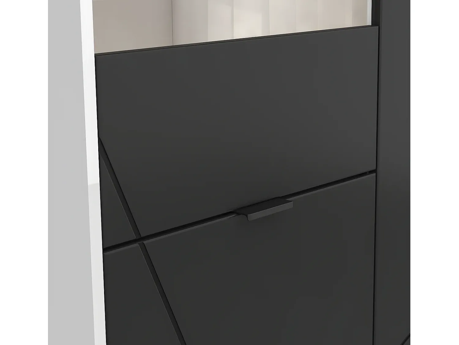 Best Petits-Meubles Vitrina de 3 portas Sven e Branco Preto