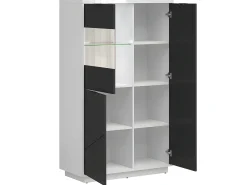 Best Petits-Meubles Vitrina de 3 portas Sven e Branco Preto