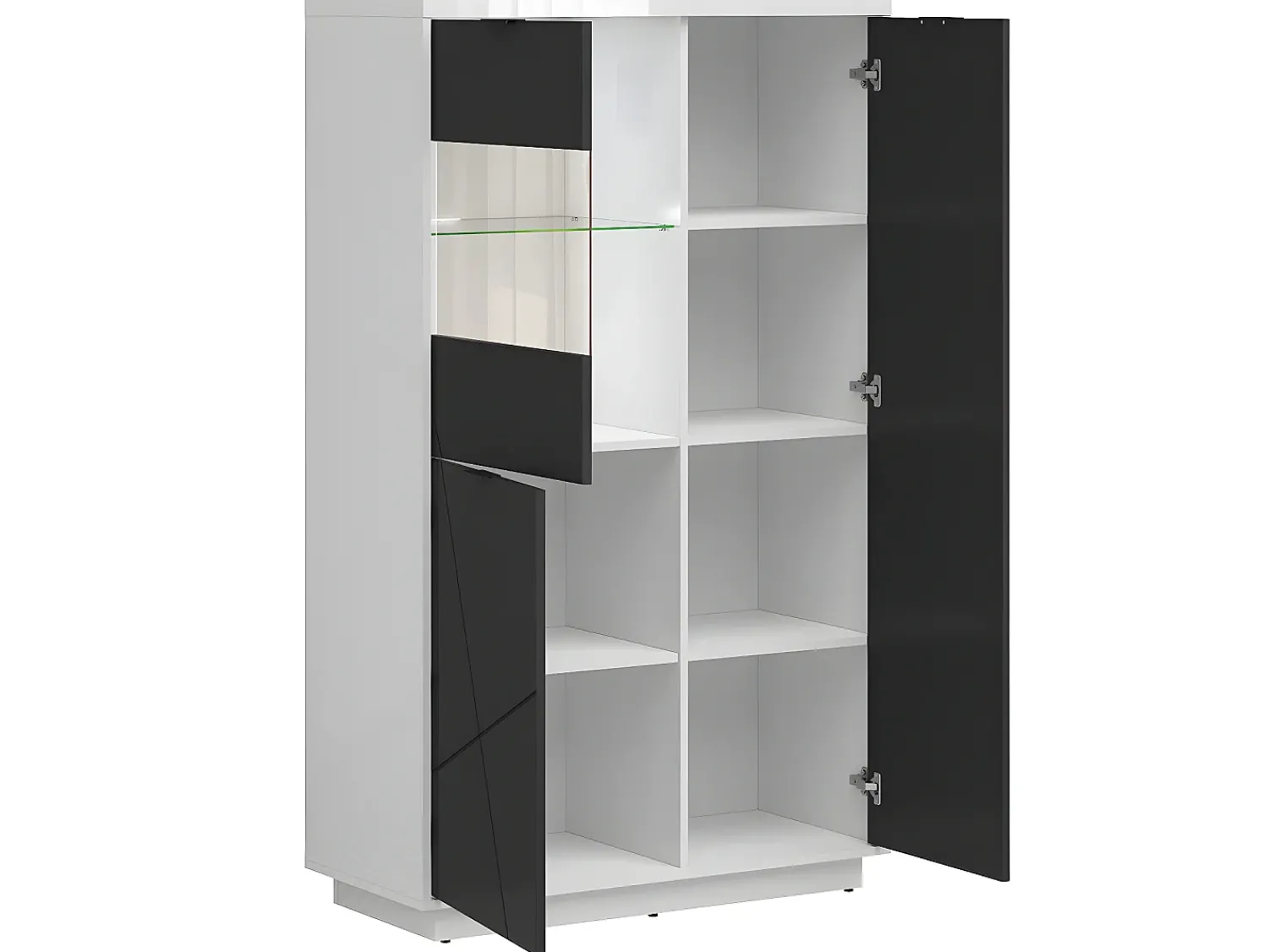 Best Petits-Meubles Vitrina de 3 portas Sven e Branco Preto