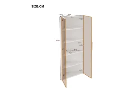 Vitrina|ModernLuxe Vitrina de canto 62x35x160 cm - con iluminação LED - 2 portas de vidro temperado - Design de canto - MDF + vidro - Branco
