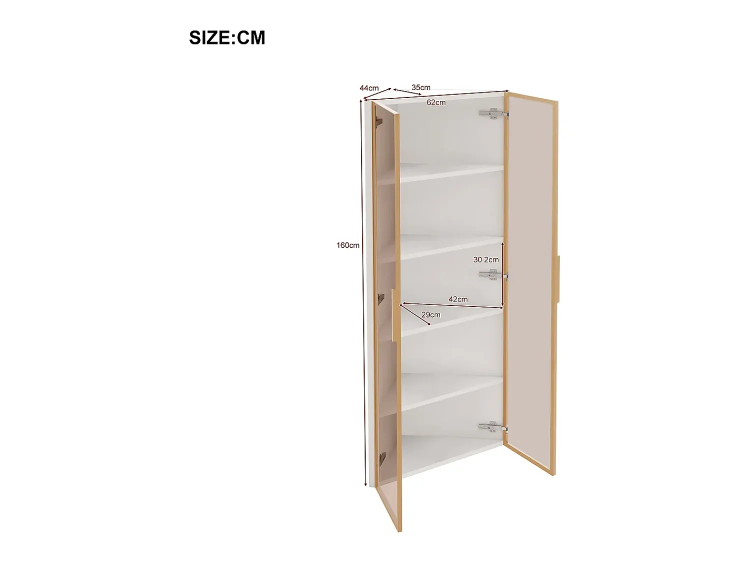 Vitrina|ModernLuxe Vitrina de canto 62x35x160 cm - con iluminação LED - 2 portas de vidro temperado - Design de canto - MDF + vidro - Branco