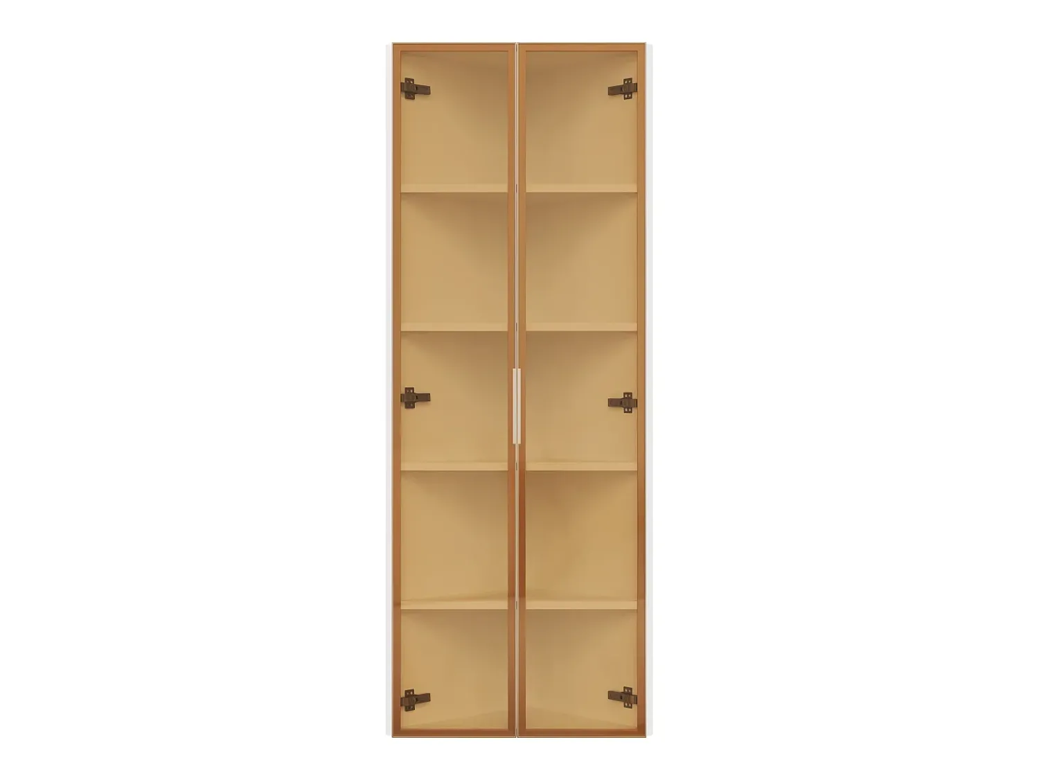 Vitrina|ModernLuxe Vitrina de canto 62x35x160 cm - con iluminação LED - 2 portas de vidro temperado - Design de canto - MDF + vidro - Branco