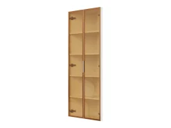 Vitrina|ModernLuxe Vitrina de canto 62x35x160 cm - con iluminação LED - 2 portas de vidro temperado - Design de canto - MDF + vidro - Branco