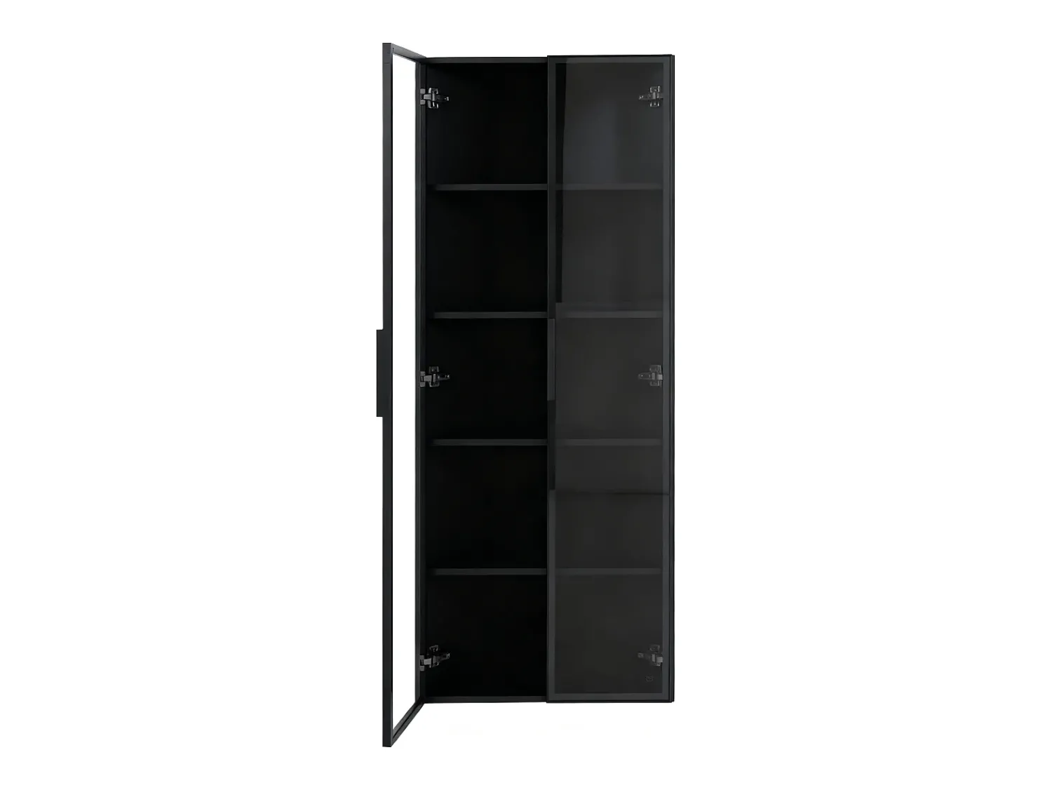 Vitrina*ModernLuxe Vitrina de canto 62x35x160cm - con iluminação LED - 2 portas de vidro - Preto