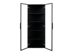 Vitrina*ModernLuxe Vitrina de canto 62x35x160cm - con iluminação LED - 2 portas de vidro - Preto