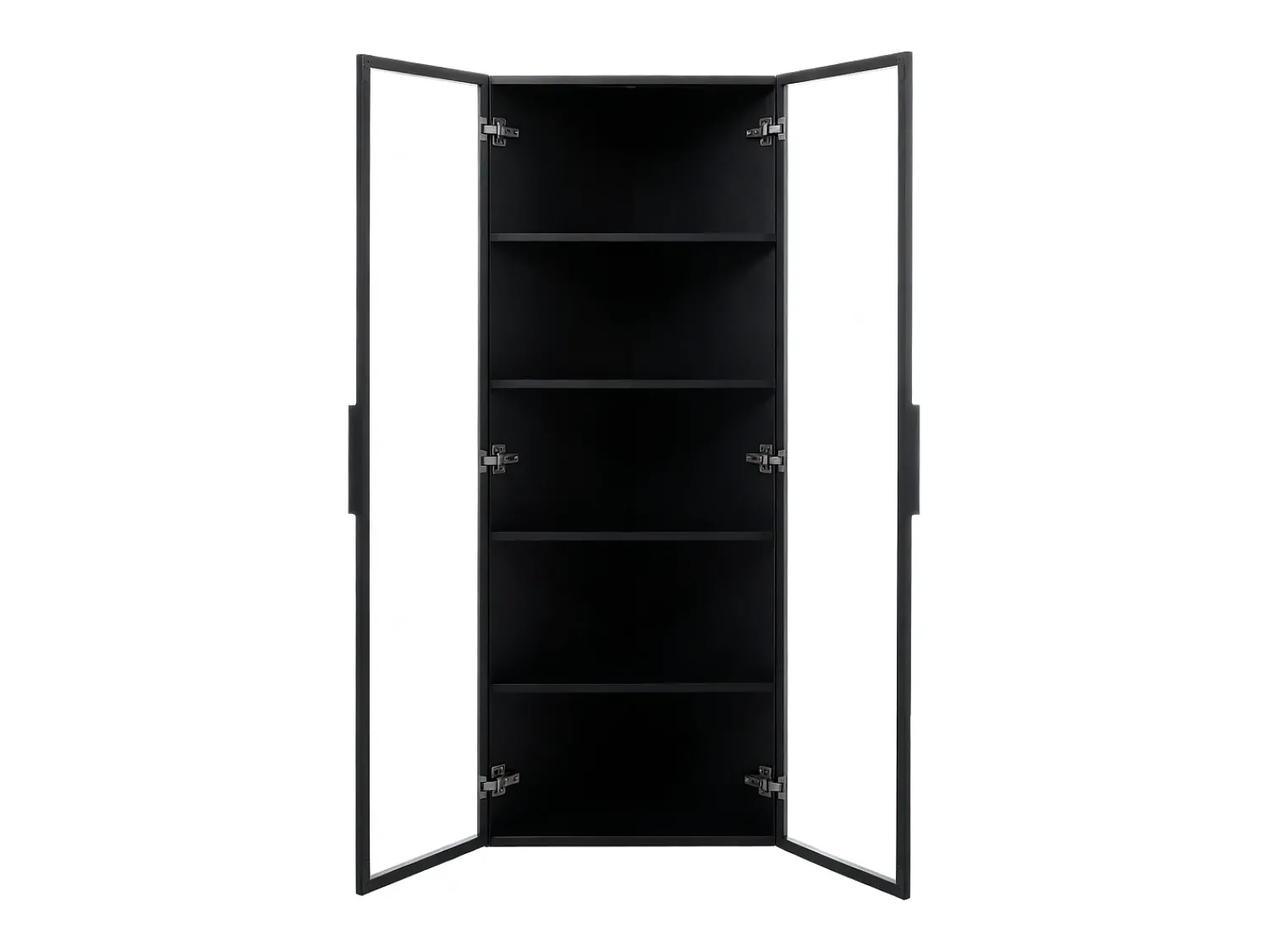 Vitrina*ModernLuxe Vitrina de canto 62x35x160cm - con iluminação LED - 2 portas de vidro - Preto