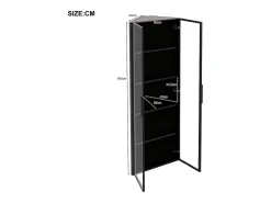 Vitrina*ModernLuxe Vitrina de canto 62x35x160cm - con iluminação LED - 2 portas de vidro - Preto