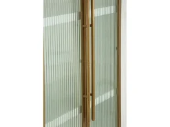 Vitrina*Dmora Vitrina de zibelina, Aparador expositor, Vitrina multiusos, Aparador de sala, 85x40 h160 cm, e Castanho Branco