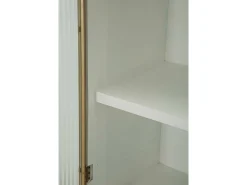 Vitrina*Dmora Vitrina de zibelina, Aparador expositor, Vitrina multiusos, Aparador de sala, 85x40 h160 cm, e Castanho Branco