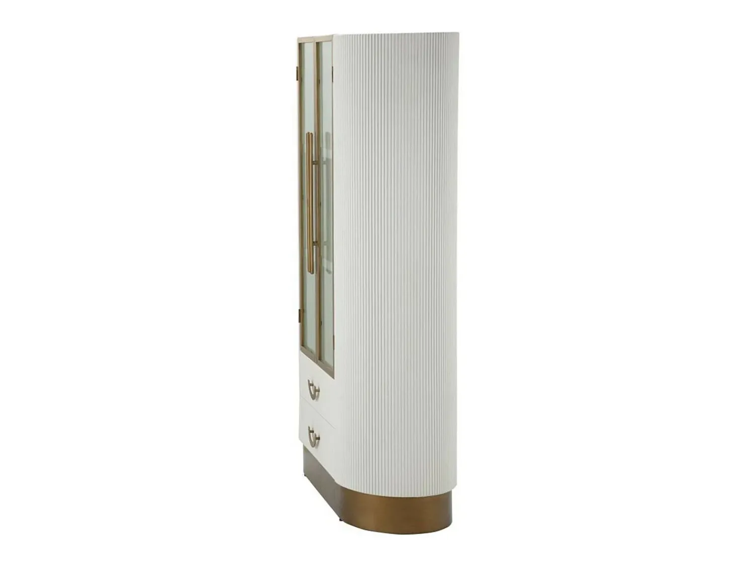 Vitrina*Dmora Vitrina de zibelina, Aparador expositor, Vitrina multiusos, Aparador de sala, 85x40 h160 cm, e Castanho Branco