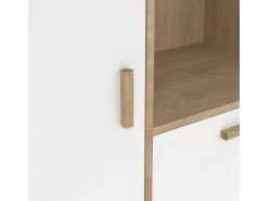 Vitrina|Dmora Vitrina Dvarrell, Aparador expositor, Vitrina multiusos, Aparador sala, 89x40 h188 cm, Carvalho e Branco Castanho
