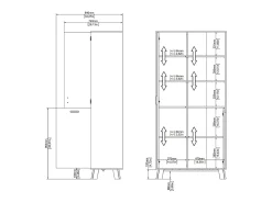Vitrina|Dmora Vitrina Dvarrell, Aparador expositor, Vitrina multiusos, Aparador sala, 89x40 h188 cm, Carvalho e Branco Castanho