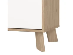 Vitrina|Dmora Vitrina Dvarrell, Aparador expositor, Vitrina multiusos, Aparador sala, 89x40 h188 cm, Carvalho e Branco Castanho