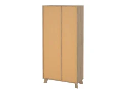 Vitrina|Dmora Vitrina Dvarrell, Aparador expositor, Vitrina multiusos, Aparador sala, 89x40 h188 cm, Carvalho e Branco Castanho