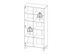 Vitrina|Dmora Vitrina Dvarrell, Aparador expositor, Vitrina multiusos, Aparador sala, 89x40 h188 cm, Carvalho e Branco Castanho