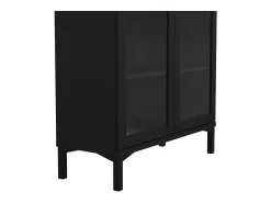 Discount Dmora Vitrina Dvastol, Aparador expositor, Vitrina multiusos, Aparador de sala, 89x36 h203 cm, Preto