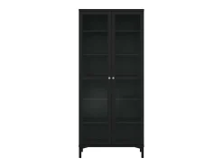 Discount Dmora Vitrina Dvastol, Aparador expositor, Vitrina multiusos, Aparador de sala, 89x36 h203 cm, Preto