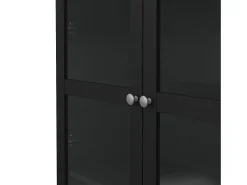 Discount Dmora Vitrina Dvastol, Aparador expositor, Vitrina multiusos, Aparador de sala, 89x36 h203 cm, Preto