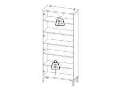 Vitrina*Dmora Vitrina Dvastol, Aparador expositor, Vitrina multiusos, Aparador para sala, 89x36 h203 cm, Branco