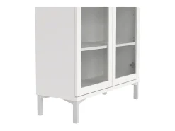 Vitrina*Dmora Vitrina Dvastol, Aparador expositor, Vitrina multiusos, Aparador para sala, 89x36 h203 cm, Branco