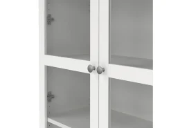 Vitrina*Dmora Vitrina Dvastol, Aparador expositor, Vitrina multiusos, Aparador para sala, 89x36 h203 cm, Branco