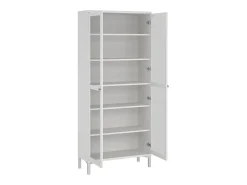 Vitrina*Dmora Vitrina Dvastol, Aparador expositor, Vitrina multiusos, Aparador para sala, 89x36 h203 cm, Branco