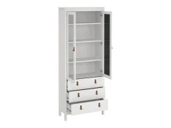 Vitrina|Dmora Vitrina Dvecch, Aparador expositor, Vitrina multiusos, Aparador sala, 78x33 h199 cm, Branco