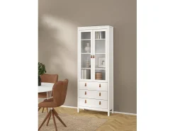 Vitrina|Dmora Vitrina Dvecch, Aparador expositor, Vitrina multiusos, Aparador sala, 78x33 h199 cm, Branco