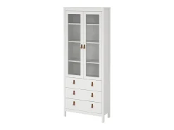 Vitrina|Dmora Vitrina Dvecch, Aparador expositor, Vitrina multiusos, Aparador sala, 78x33 h199 cm, Branco