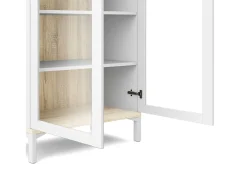 Vitrina*Dmora Vitrina Dvecchi, Aparador expositor, Vitrina multiusos, Aparador sala, 89x36 h203 cm, e Carvalho Branco