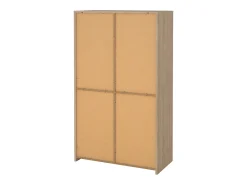 Discount Dmora Vitrina Dvecin, Aparador expositor, Vitrina multiusos, Aparador sala, 100x48 h170 cm, Carvalho e Branco Castanho