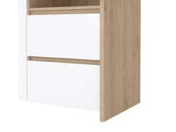 Discount Dmora Vitrina Dvecin, Aparador expositor, Vitrina multiusos, Aparador sala, 100x48 h170 cm, Carvalho e Branco Castanho