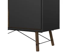 Dmora Vitrina Dvell, Aparador expositor, Vitrina multiusos, Aparador sala, 102x40 h162 cm, e Nogueira^ Vitrina