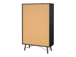 Dmora Vitrina Dvell, Aparador expositor, Vitrina multiusos, Aparador sala, 102x40 h162 cm, e Nogueira^ Vitrina